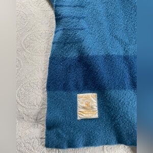 RARE VTG Hudson Bay Company 4 Point 100% Wool Sky Blue   Blanket 72”x87”